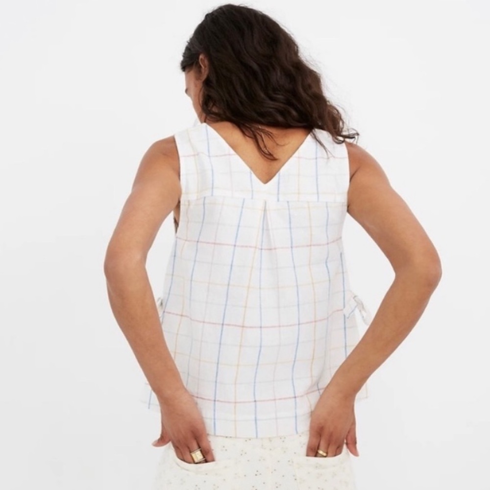Madewell Side Tie Linen Tank - Picture 3 of 9